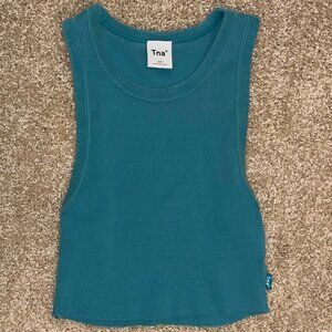 Aritzia TNA teal blue tank top